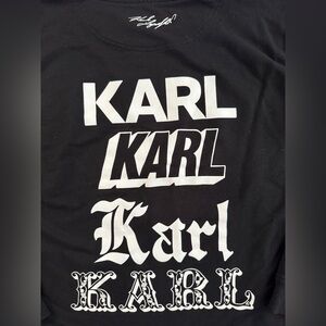 Karl Lagerfeld Black Long Sleeved Crew Neck Sweater